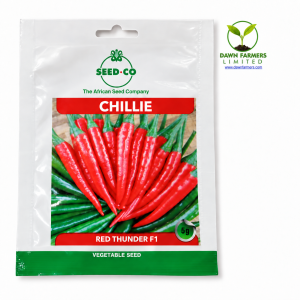 Red Thunder F1 chilli seeds from Seed Co sold by Dawn Farmers Ltd in Kenya